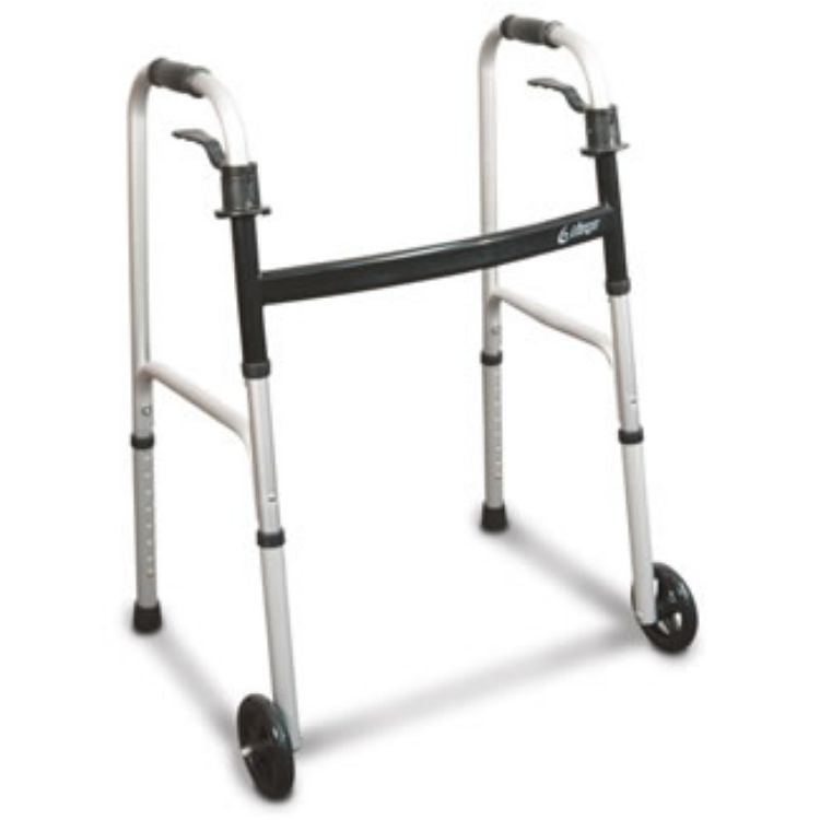 Airgo Folding Walker With Paddle Release, Silver, Adult 32" - 39"