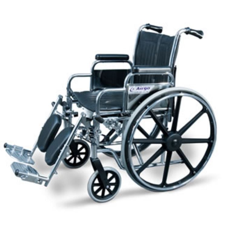 Wheelchair 18 Inches wide with detached arms and elevated leg rest from Airgo
