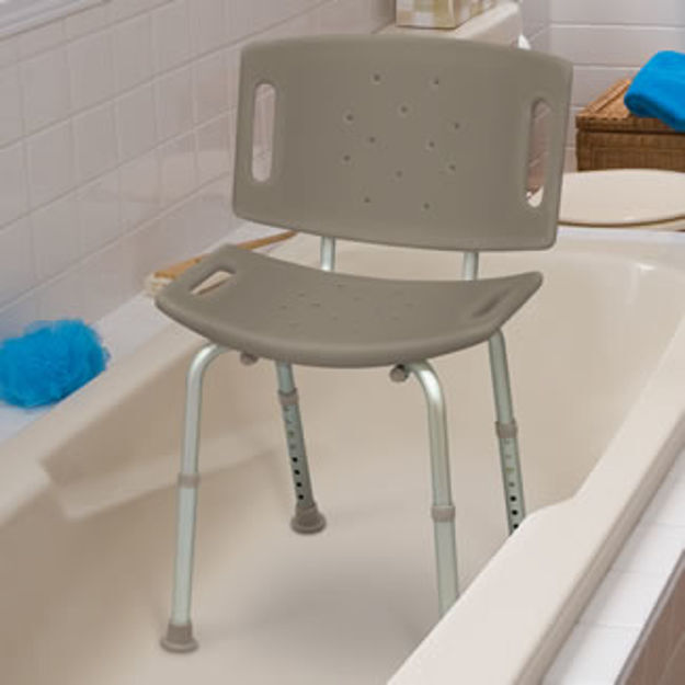 Aquasense Adjustable Bath Seat With Back, Taupe