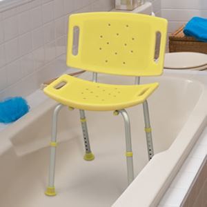Aquasense Adjustable Bath Seat With Back, Yellow