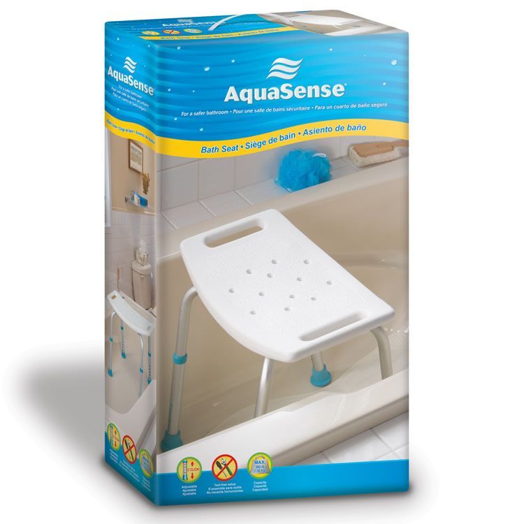 Aquasense Bath Bench Without Back, Adjustable, Not Assembled