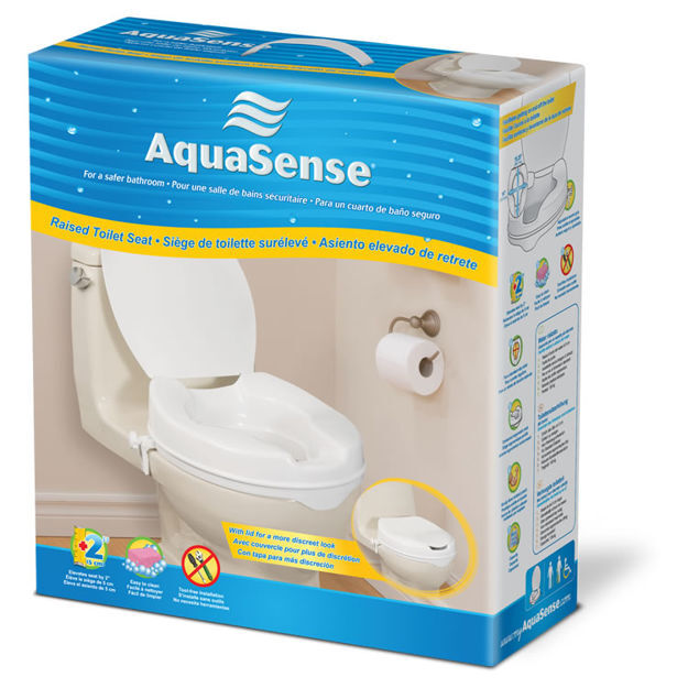Aquasense Raised Toilet Seat With Lid, 2"