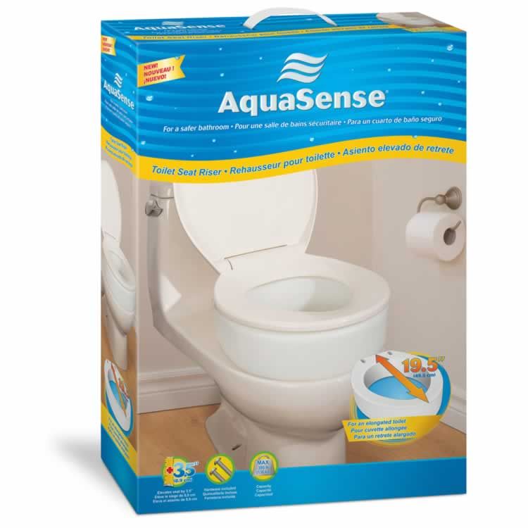 Aquasense Toilet Seat Riser, Elongated
