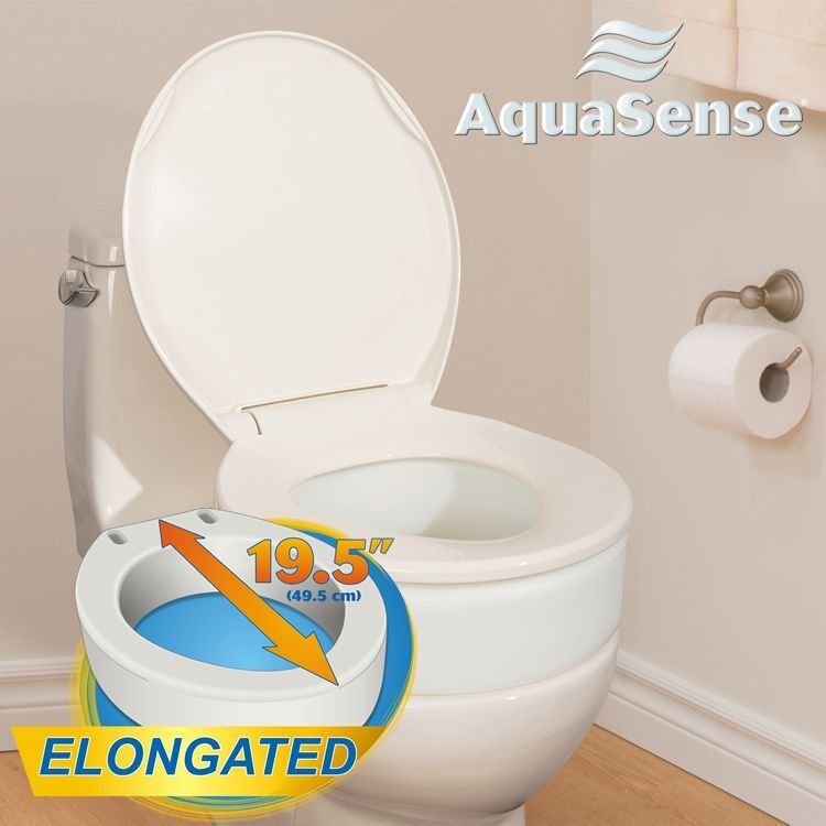 Aquasense Toilet Seat Riser, Elongated