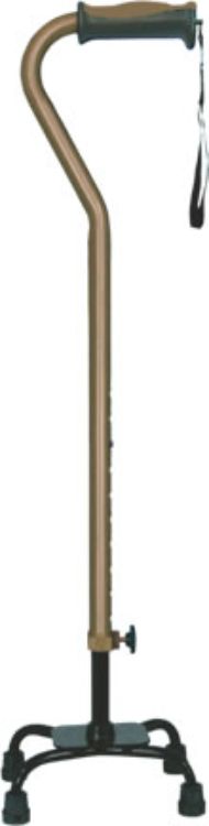 Hugo ergonomic quad cane with rotating free-standing quad base and ergonomic handle