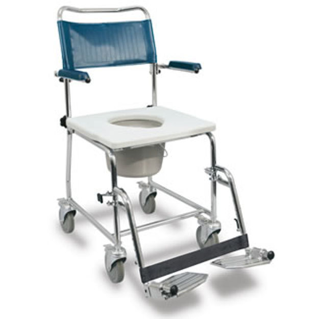 Medpro Euro Commode, Lift-Up Arms, 4 Locking Casters, 19.5" Clearance, I.C. Frien