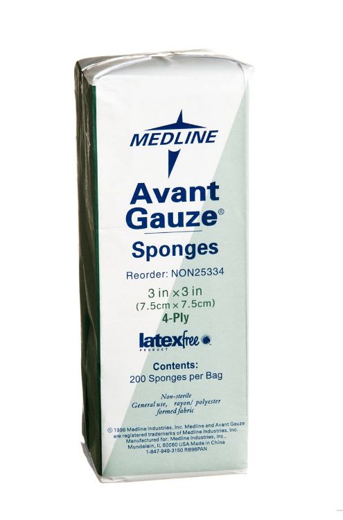 Gauze Sponge Non-Wovn Ns Lf 4-Ply 3"x3"