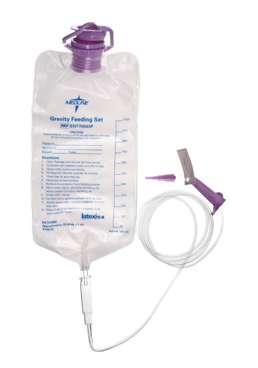 Gravity Feeding Set 1000ml Bag Medline ** NOT AVAILABLE **