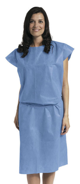 Patient   Gown Sms Blue Sleeveless