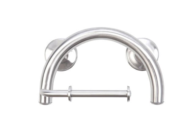 2-in-1 Grab Bar and Toilet Paper Holder (Brushed Nickel)