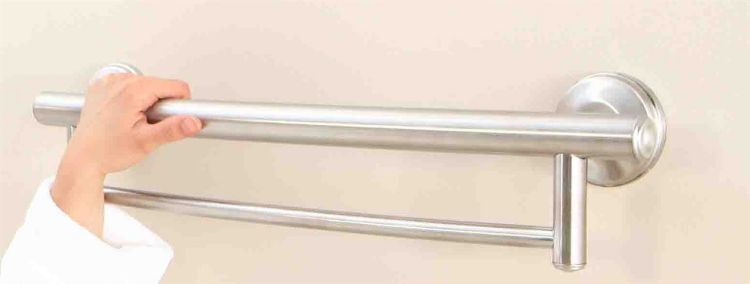 2-In-1 Towel Grab Bar and Tower Bar (Brushed Nickel)