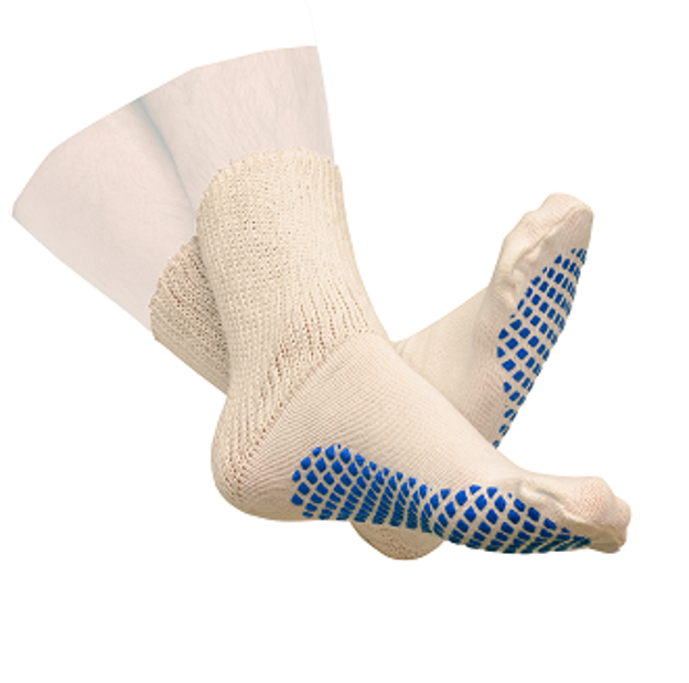 Diabetic Slipper Socks With Grip Soles  Ladies Black Size 9-11