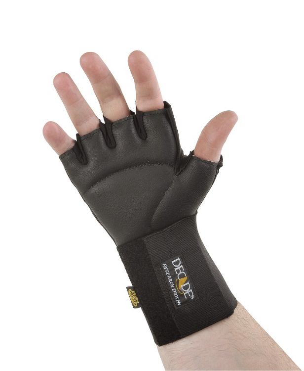 Anti-Vibration Half Finger Wheelchair Gloves with Cuff-X-Small-Medium, Left