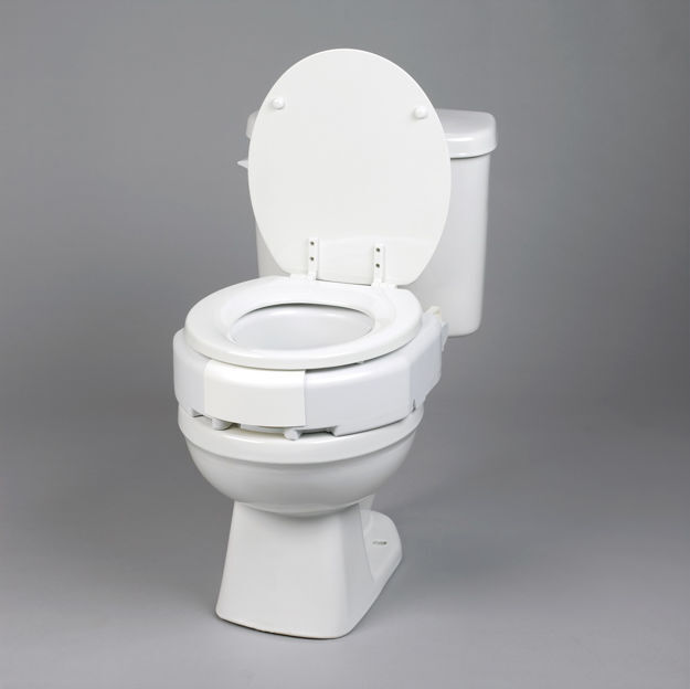 Hinged "Secure Bolt" Elevated Toilet Seat 