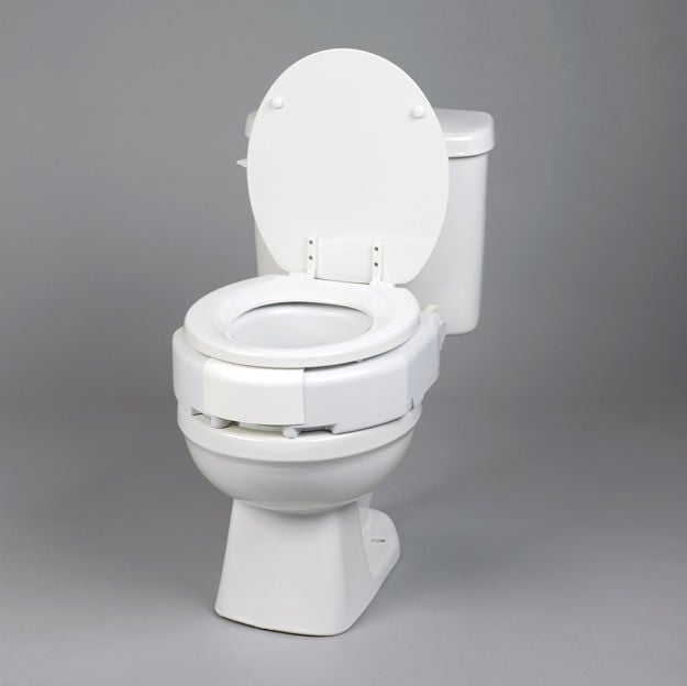 Hinged Elevated Toilet Seat Elongated