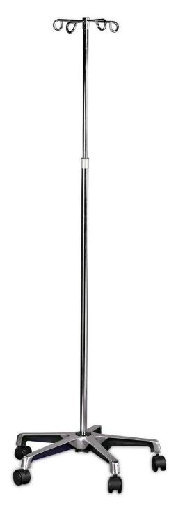 I.V. Pole - 5 Casters, 4 Prongs