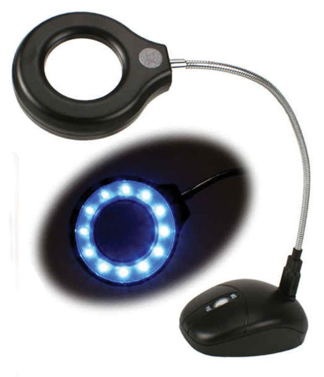 LED Project Lamp with Magnifier