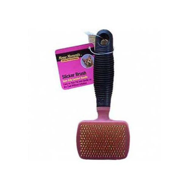American Leather Dog Slicker Brush Pink 5" x 4" x 1.5" 