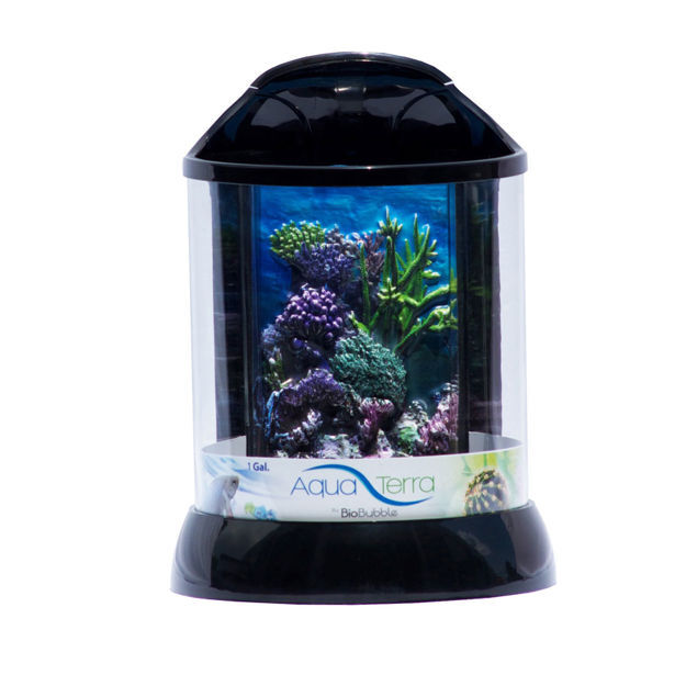 BioBubble Aqua Terra 3D Coral Background 1 Gallon Black 7.5" x 7.5" x 10"