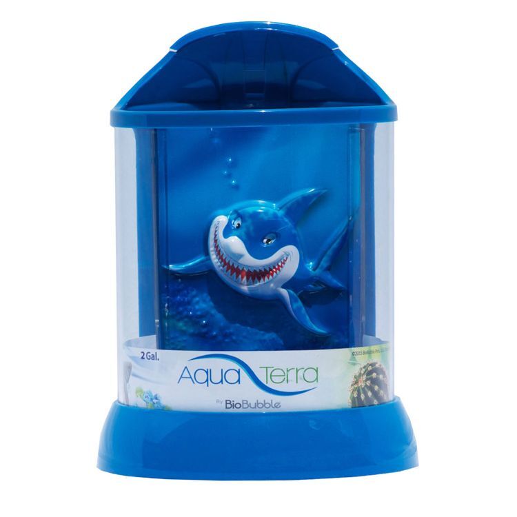 BioBubble Aqua Terra 3D Shark Background 2 Gallon Blue 9" x 9" x 12"