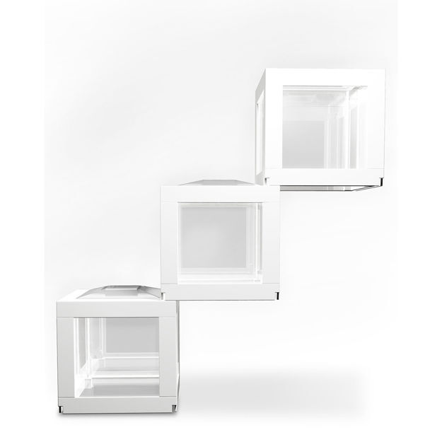 BioBubble Deco Cube Habitat 3 pack 0.5 gallons White 5.5" x 5.5" x 6" 