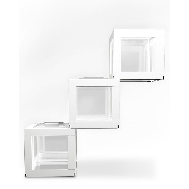 BioBubble Deco Cube Habitat 3 pack 0.5 gallons White 5.5" x 5.5" x 6" 