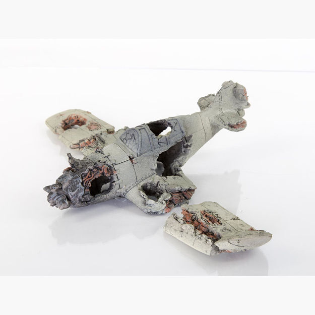 BioBubble Decorative Crashed Zero Plane 12" x 7" x 4.75" 