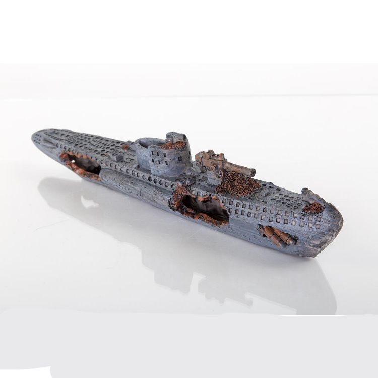 BioBubble Decorative Sunken U-Boat 15" x 3" x 4" 