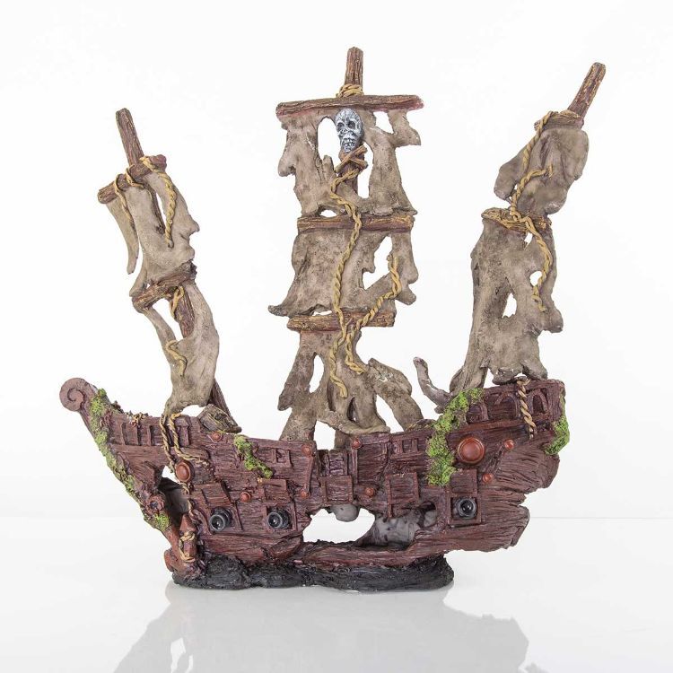 BioBubble Decorative Mystery Pirate Ship Large 17" x 6.25" x 9.75" 