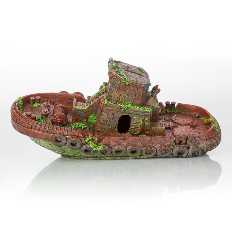 BioBubble Decorative Sunken Tugboat 12.5" x 4.25" x 2.75"