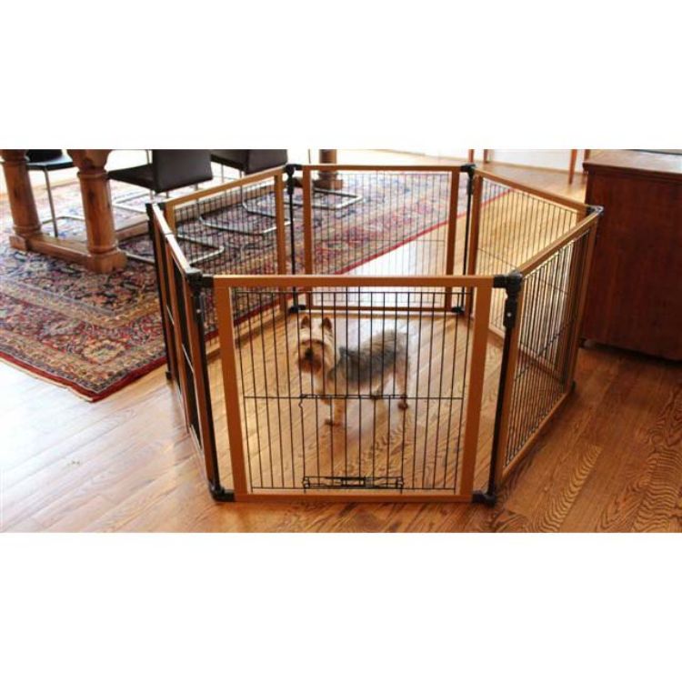 Cardinal Gates Perfect Fit Free Standing Pet Gate Brown 6 panels 26.25" x 1" x 26.5" 