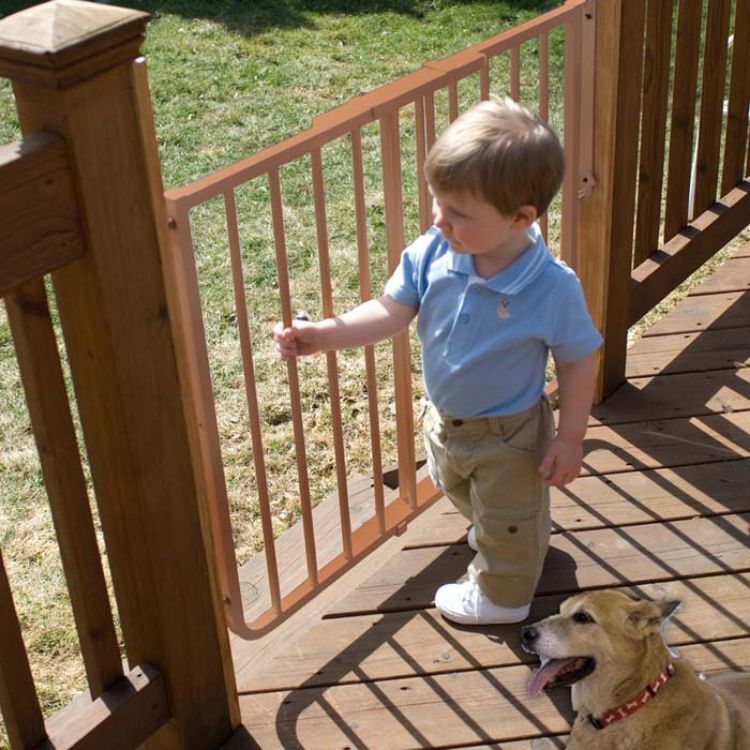 Cardinal Gates Stairway Special Outdoor Wall Mounted Pet Gate Brown 27" - 42.5" x 29.5" 