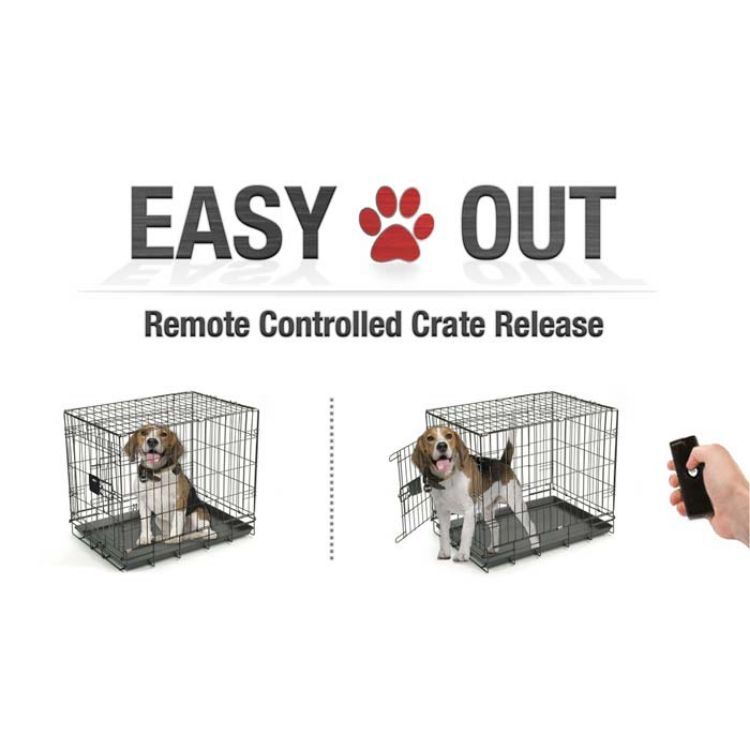 EasyOut Remote Pet Cage Door Opener Double Latch Black   