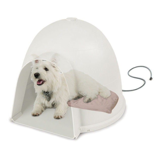 K&H Pet Products Lectro-Soft Igloo Style Bed Small Beige 11.5" x 18" x 1.5"