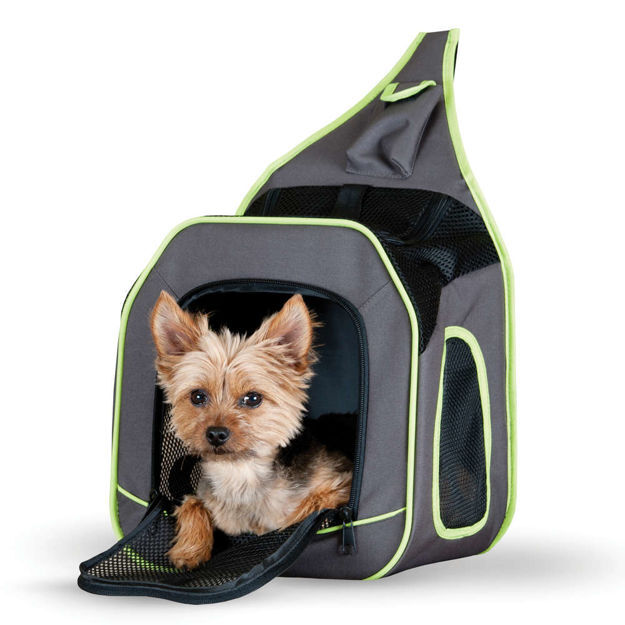 K&H Pet Products Classy Go Pet Sling Carrier Brown/Lime Green 11.81" x 10.24" x 12.99" 