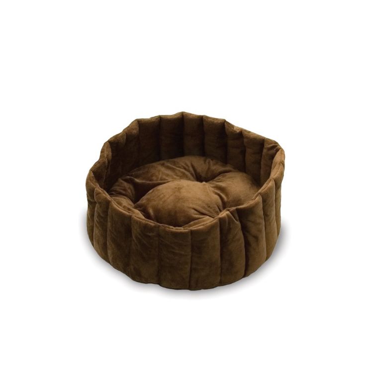 K&H Pet Products Kitty Kup Bed Small Tan / Mocha 16" x 16" x 7"