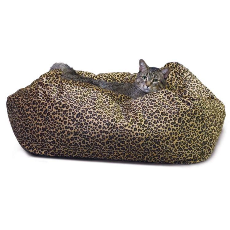 K&H Pet Products Kitty Cuddle Cube Small Leopard 18" x 18" x 10" 