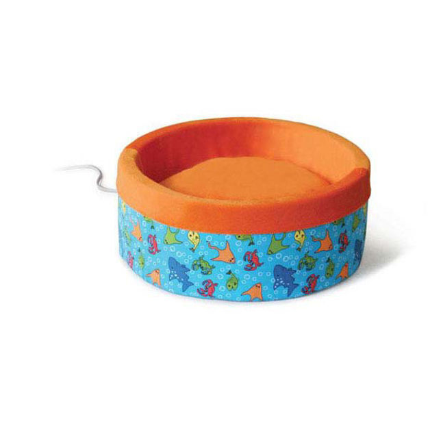 K&H Pet Products Thermo-Kitty Bed Large Orange 20" x 20" x 6" 
