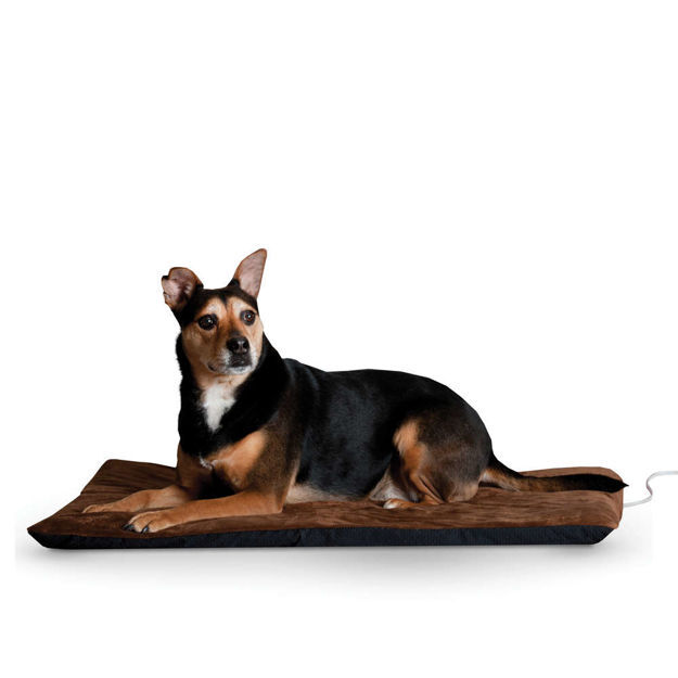 K&H Pet Products Ortho Thermo Pet Bed Extra Large Chocolate / Coral 33" x 43" x 3" 