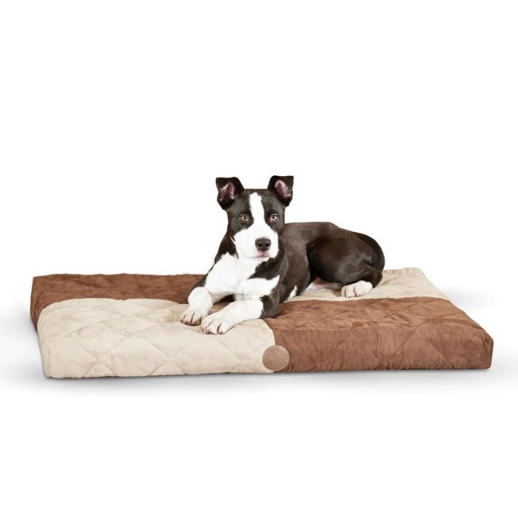 K&H Pet Products Quilted Memory Dream Pad 1" Small Chocolate / Tan 19.5" x 25" x 1" 