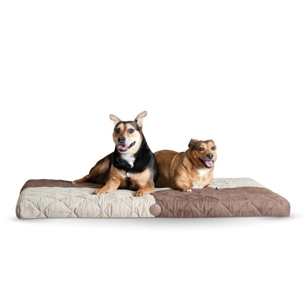 K&H Pet Products Quilted Memory Dream Pad 1" Large Chocolate / Tan 37" x 52" x 1" 