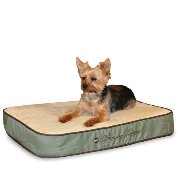 K&H Pet Products Memory Sleeper Pet Bed Small Sage 18" x 26" x 3.75" 