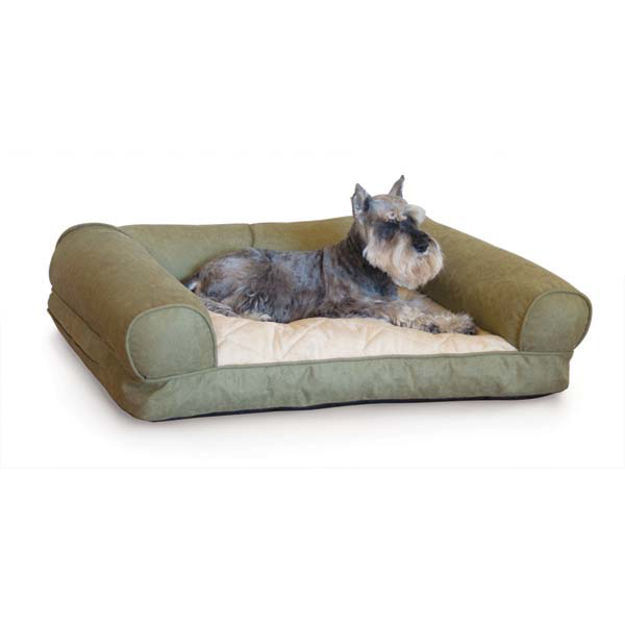K&H Pet Products Lazy Sofa Sleeper Pet Bed Small Green 25" x 19" x 8" 