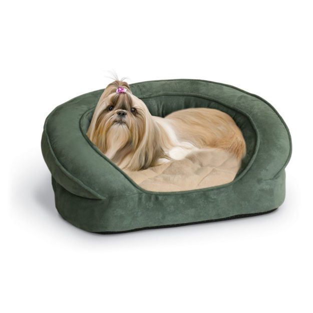 K&H Pet Products Deluxe Ortho Bolster Sleeper Pet Bed Large Green 40" x 33" x 9.5"