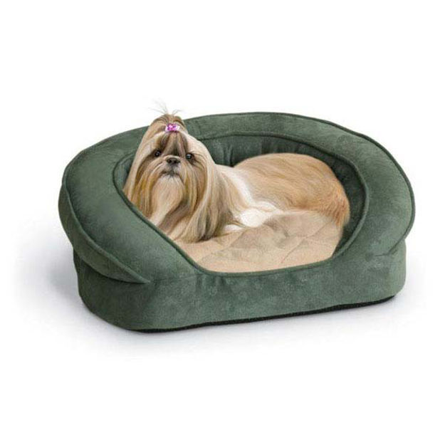 K&H Pet Products Deluxe Ortho Bolster Sleeper Pet Bed Large Eggplant 40" x 33" x 9.5"