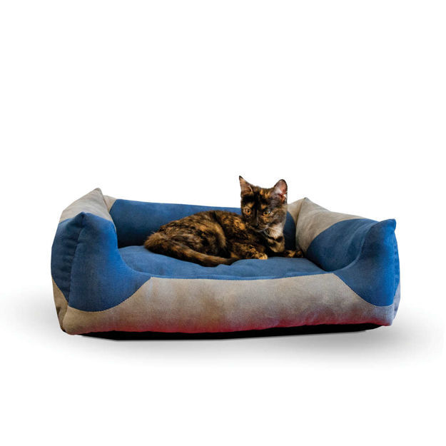 K&H Pet Products Classy Lounger Pet Bed Small Gray / Blue 17" x 21" 