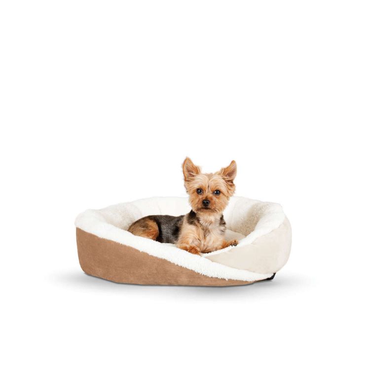 K&H Pet Products Huggy Nest Pet Bed Small Tan / Caramel 22" x 19" x 6" 