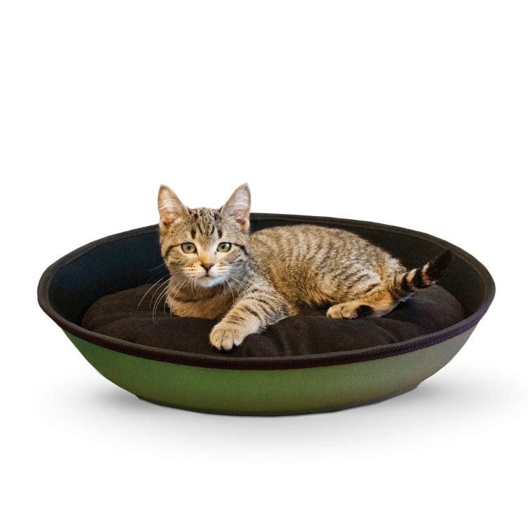 K&H Pet Products Mod Sleeper Cat Bed Small Green / Black 18.5" x 14" 