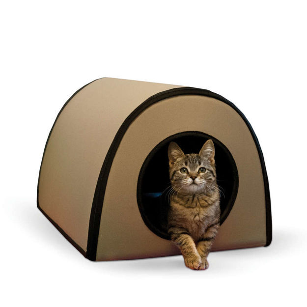 K&H Pet Products Mod Thermo-Kitty Shelter Tan 15" x 21.5" x 13"
