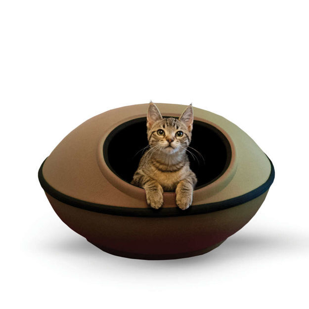 K&H Pet Products Mod Dream Pods Cat Bed Tan / Black 22" x 22" x 11.5